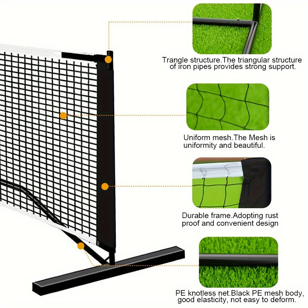 FOME 22 FT Portable Pickleball Net System - Outdoor Regulation Size with Sturdy Steel Frame & Strong PE Net - Includes Carry Bag for Easy Transport