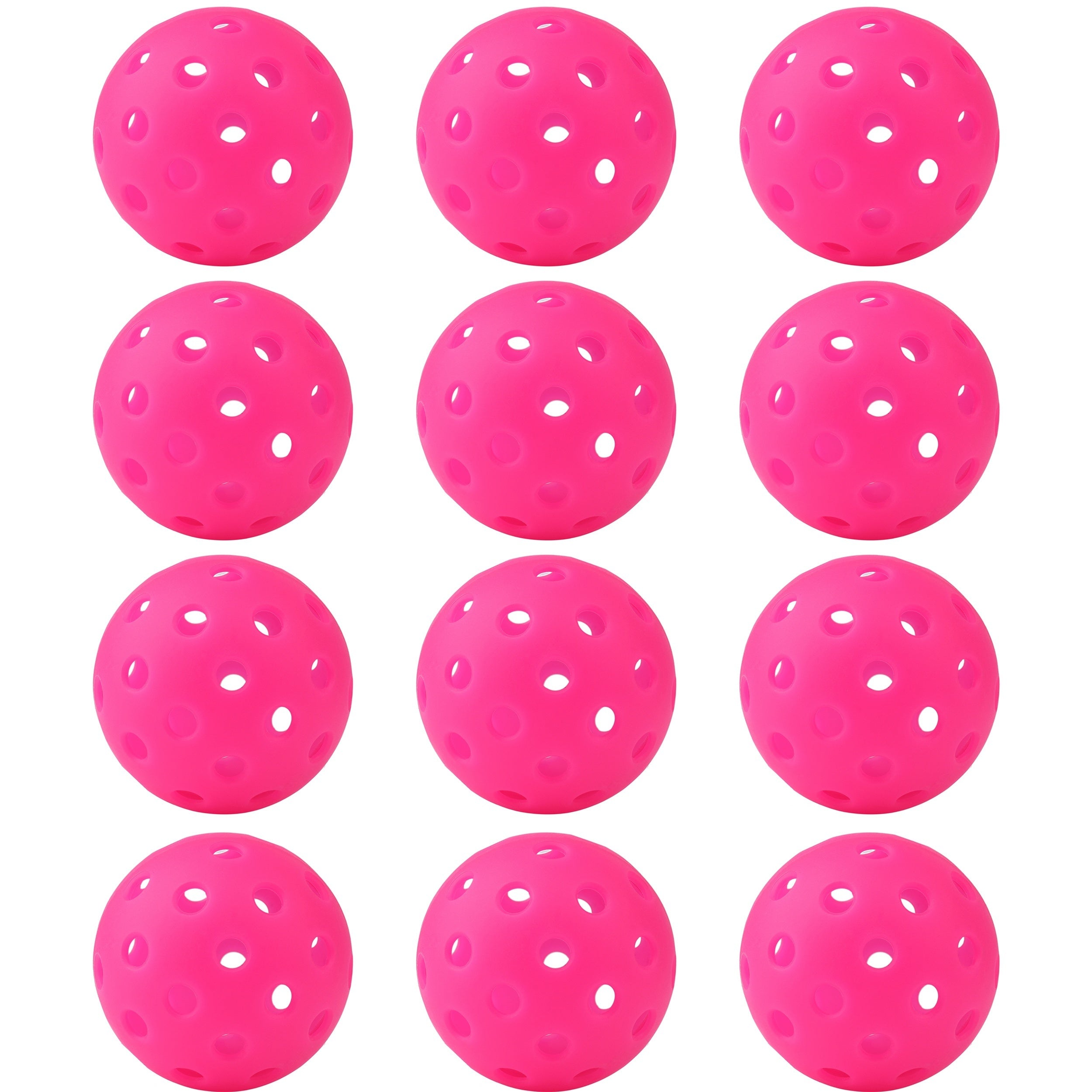 12pcs 40/26 Holes Pickleball Balls With Storage Mesh Bag - Indoor/Outdoor