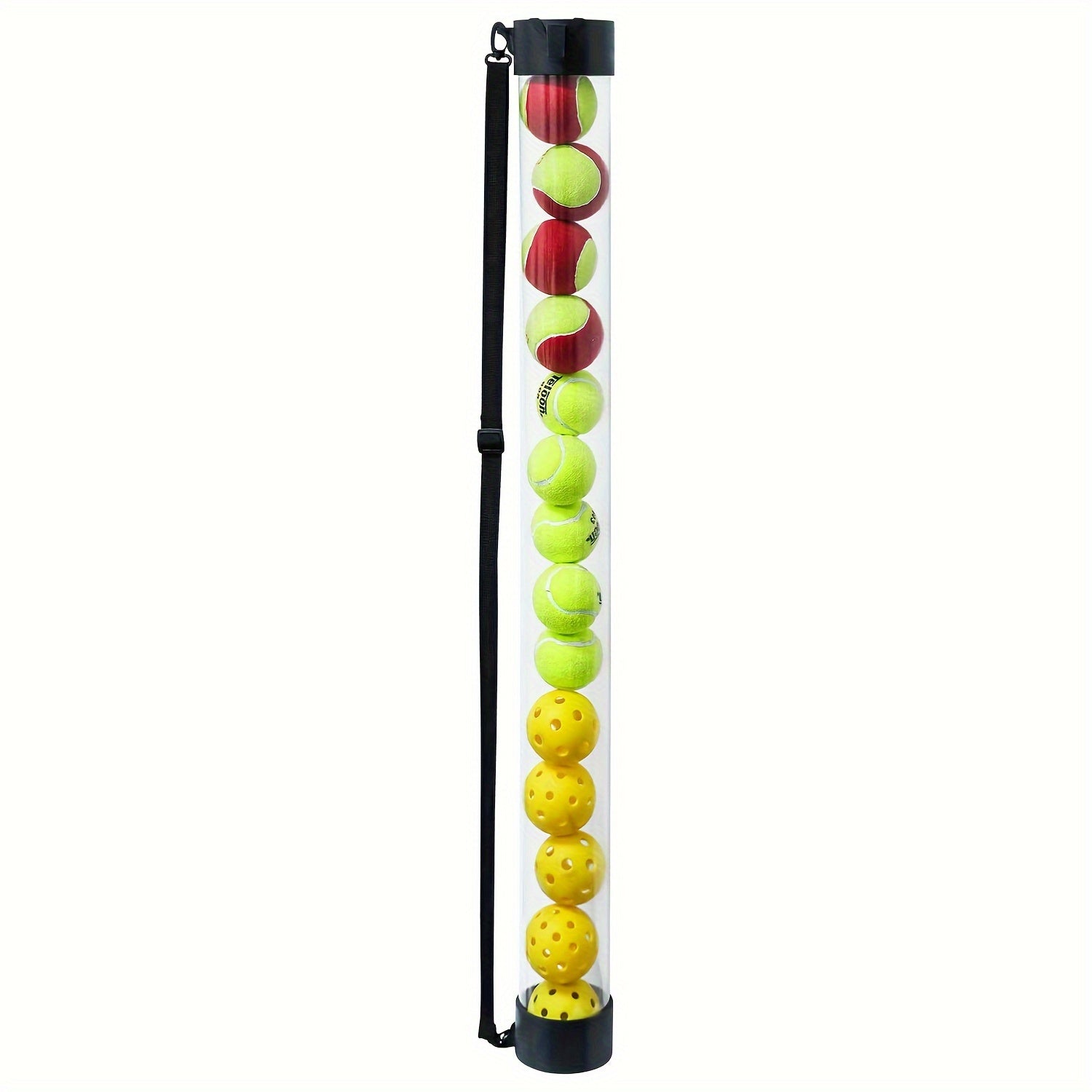 Pickleball Picker & Retriever - Holds 13 Pickleballs - Lightweight Collector with Shoulder Strap - Ball Pickup Hopper Tube