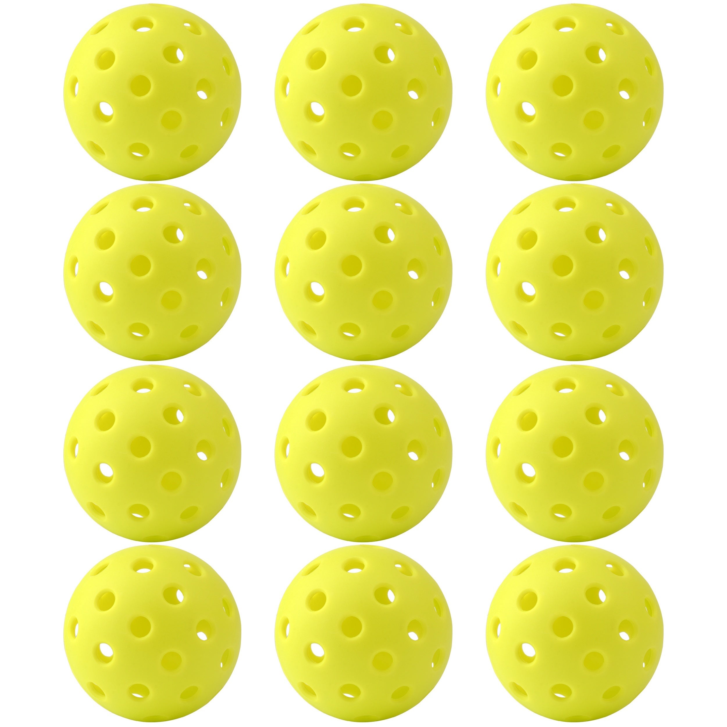 12pcs 40/26 Holes Pickleball Balls With Storage Mesh Bag - Indoor/Outdoor