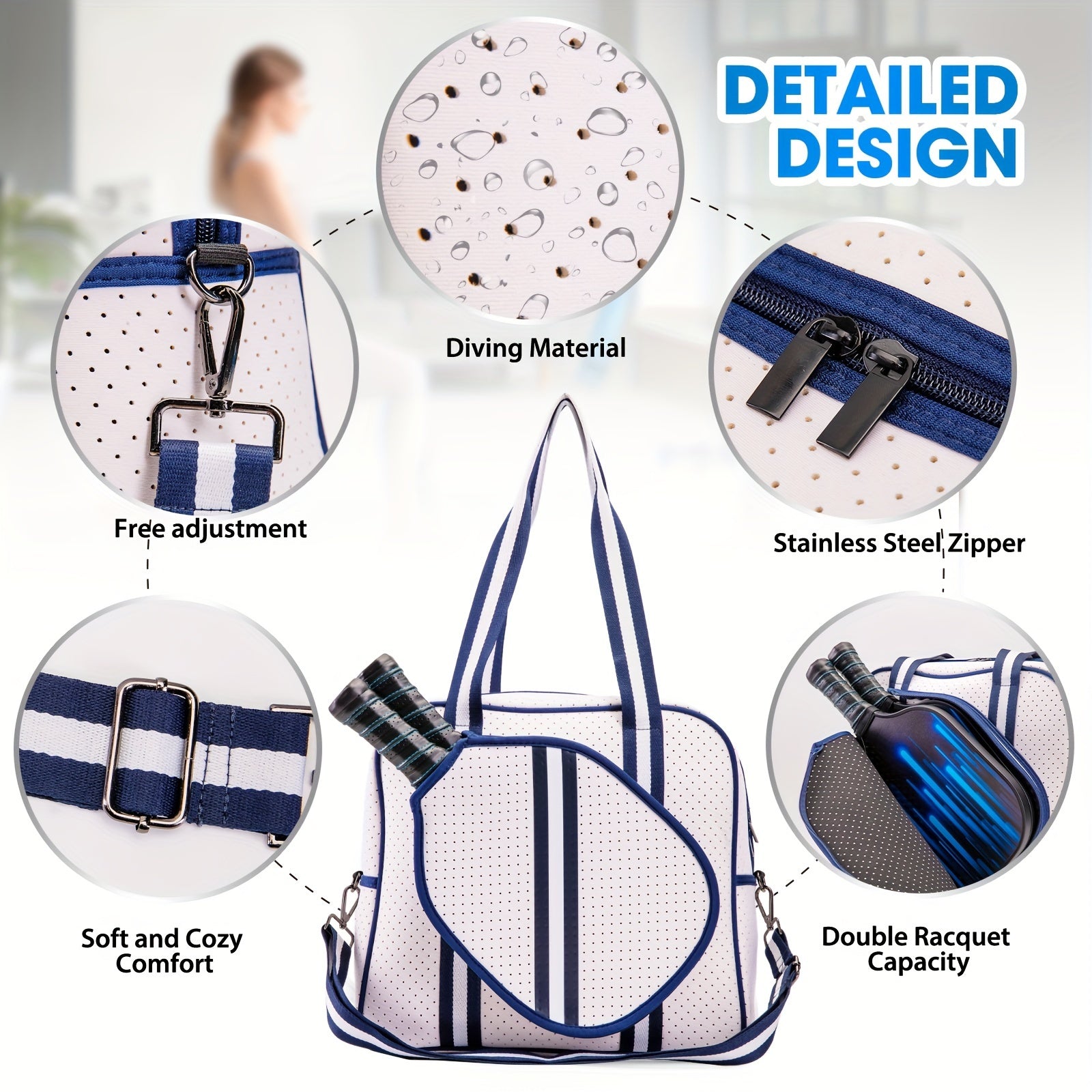 Crossbody Sling Pickleball Bag with Shoulder Strap - Portable Sports Bag for Men and Women - Pickleball Holder Handbag | Patriot Stripe